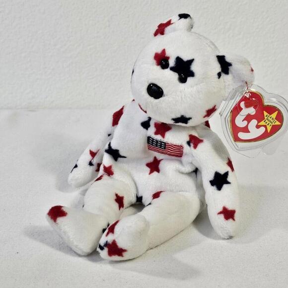 RARE 1997 Ty Glory the Bear Beanie Baby w/ tag protector & errors! Tush Tag - Picture 1 of 8